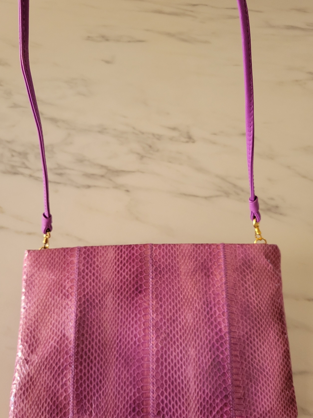 Vintage 1980s Clemente Faux Snakeskin Convertible Crossbody Clutch